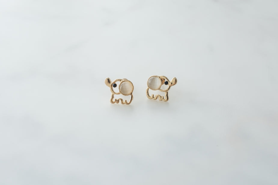 Gold Elephant Earrings - JT - JT - JAPAN ACTIVE SHOPIY PAYMENTS